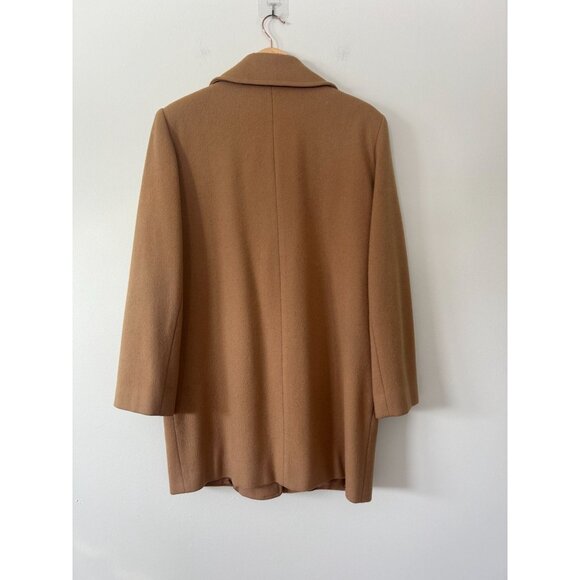 Womens Camel Wool Blend Button-Front Coat - Picture 2 of 10